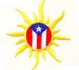 Bordado de Sol con Bandera de Puerto Rico, Bandera